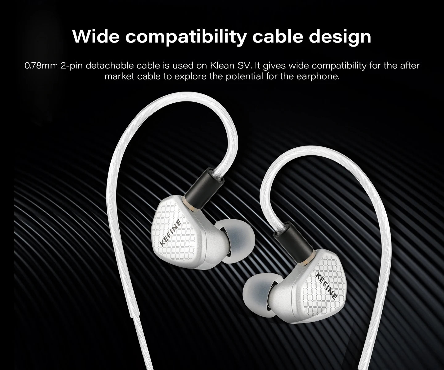Angelears Kefine Klean SV 10mm DLC Diaphragm Dynamic Driver IEMs – Hi-Fi In-Ear Earphones with Interchangeable Nozzles &amp; Silver-Plated SPC Cable