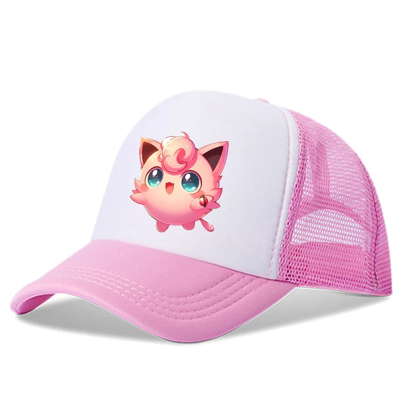 Czapka z daszkiem „Kawaii Pikachus Squirtle” z motywem Pokemonów – dla dzieci i dorosłych, chroniąca przed słońcem, urocza czapka z daszkiem na świeżym powietrzu, letnia czapka typu „dad hat”
