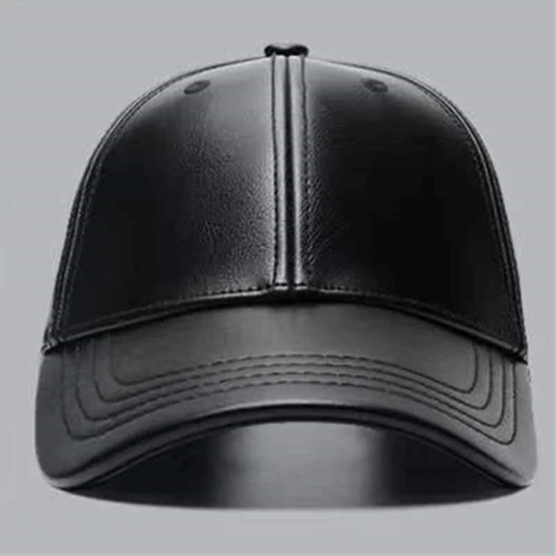 Unisex-Baseballmützen aus PU-Leder für Männer und Frauen – Hip-Hop-Snapback-Caps für Männer und Frauen – Baseballmützen – verstellbare Sonnenhüte – Trucker-Caps