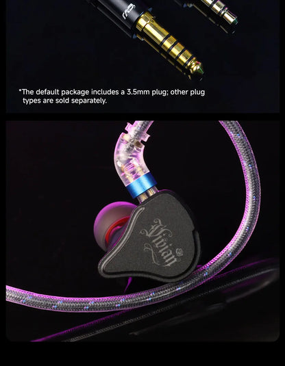 CVJ Vivian HiFi In Ear Earphones with 10mm Dynamic Driver, Wired Gaming Earphones, Detachable 0.78mm Cable, High Fidelity Sound Quality Earbuds
