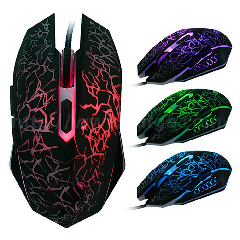 USB Wired Gaming Mouse RGB LED 2400 DPI Professional Gaming Mouse, Ergonomic USB Wired Gaming Mouse for PC, Laptop, Dota 2 & LOL