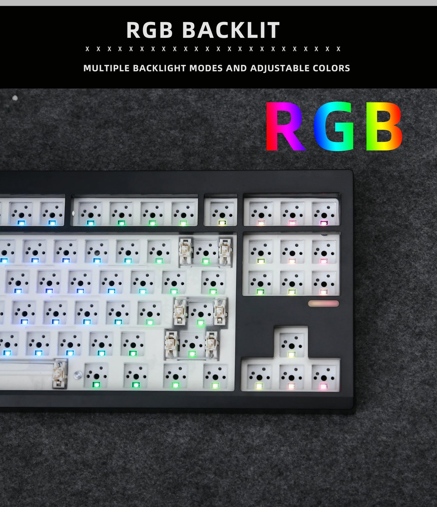 ZUOYA GMK87-L Mechanical Keyboard KIT 3-Mode Wireless Bluetooth Hot Swappable Gasket Customization Keyboard Gaming Keyboard KIT
