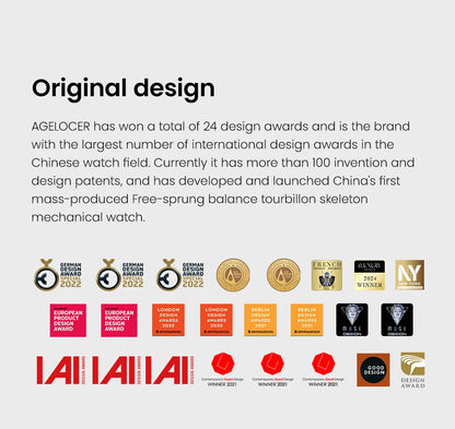 AGELOCER Original Baikal Watch Men's Big Calendar Business Formal Automatic Mechanical Watch Birthday Gift for Men