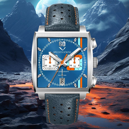 Specht&Sohne New Arrivals Japan VK64 Chronograph Men Quartz Watch 316L Stainless Steel Leather Strap Luminous Waterproof 30M