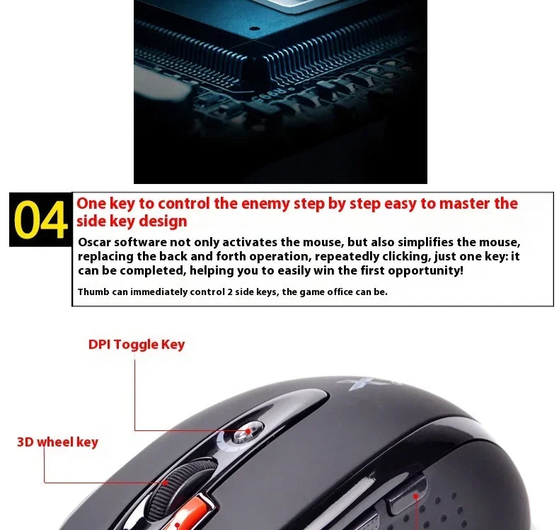 A4TECH Bloody X7-710K Wired Gaming Mouse 2000 DPI USB Gamer Mouse with Macro Programming for PC, Laptop & Esports