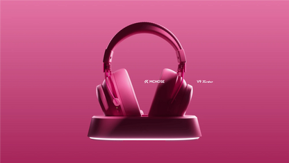 MCHOSE V9 Turbo Wireless Gaming Headset 7.1 Surround Sound RGB Esports Headphones with 60mm Drivers, Noise Cancelling Mic & Charging Base