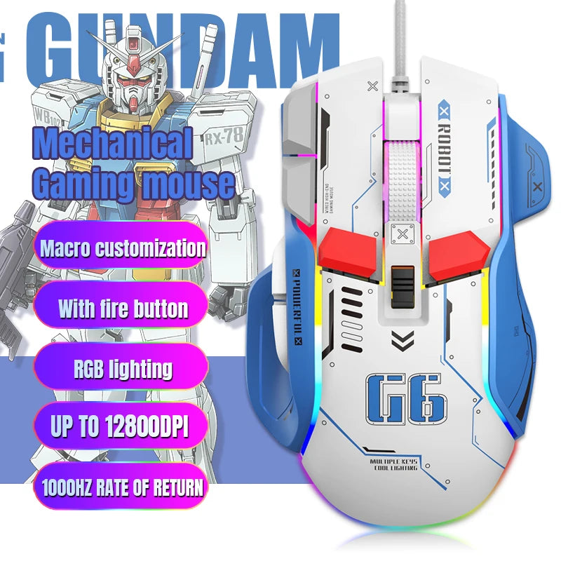 HXSJ Programmable Gaming Mouse Wired 12800 DPI RGB Gaming Mouse with 12 Programmable Buttons, Ergonomic Wired Gaming Mouse for PC, Laptop & Windows