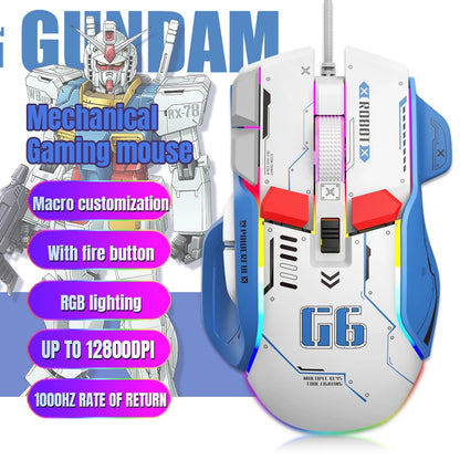 HXSJ Programmable Gaming Mouse Wired 12800 DPI RGB Gaming Mouse with 12 Programmable Buttons, Ergonomic Wired Gaming Mouse for PC, Laptop & Windows