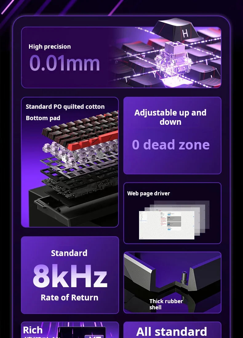 AULA WIN60 HE Magnetic Axis Mechanical Keyboard, 61-Key Wired Gaming Keyboard with Hall Effect Switches, 8K Polling Rate, Hot-Swappable RGB Keyboard for Esports & PC Gaming