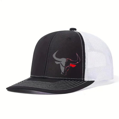 Cappellino da baseball estivo casual con stampa "Bull Head", visiera sportiva hip hop traspirante in rete, cappelli da sole regolabili per uomo e donna