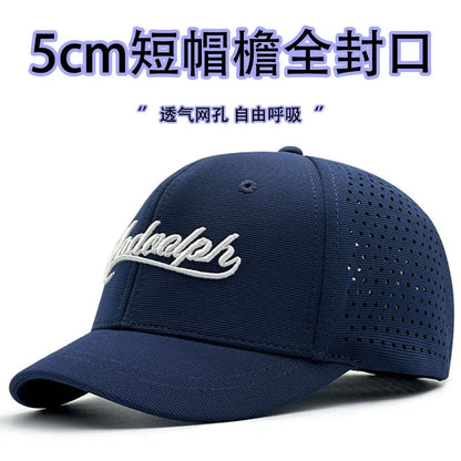 Brand Oohmy 5cm Short Brim Baseball Caps Big Head and Small Head for Men Women Mesh Back Trucker Hat Short BillQuick Dry