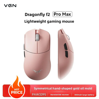 VGN Dragonfly F2 ProMax/Ultra esport gamer egér 42000DPI 0.125ms CSGO-hoz, alacsony késleltetésű, vezetékes/vezeték nélküli, dupla 8K, 3 mód, PAW3395/3950