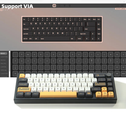 ZUOYA LMK66 3 Mode Mechanical Keyboard Kit Aluminum Wireless Gaming Keyboard 60% Bluetooth 2.4G RGB Hotswap  Gasket Structure