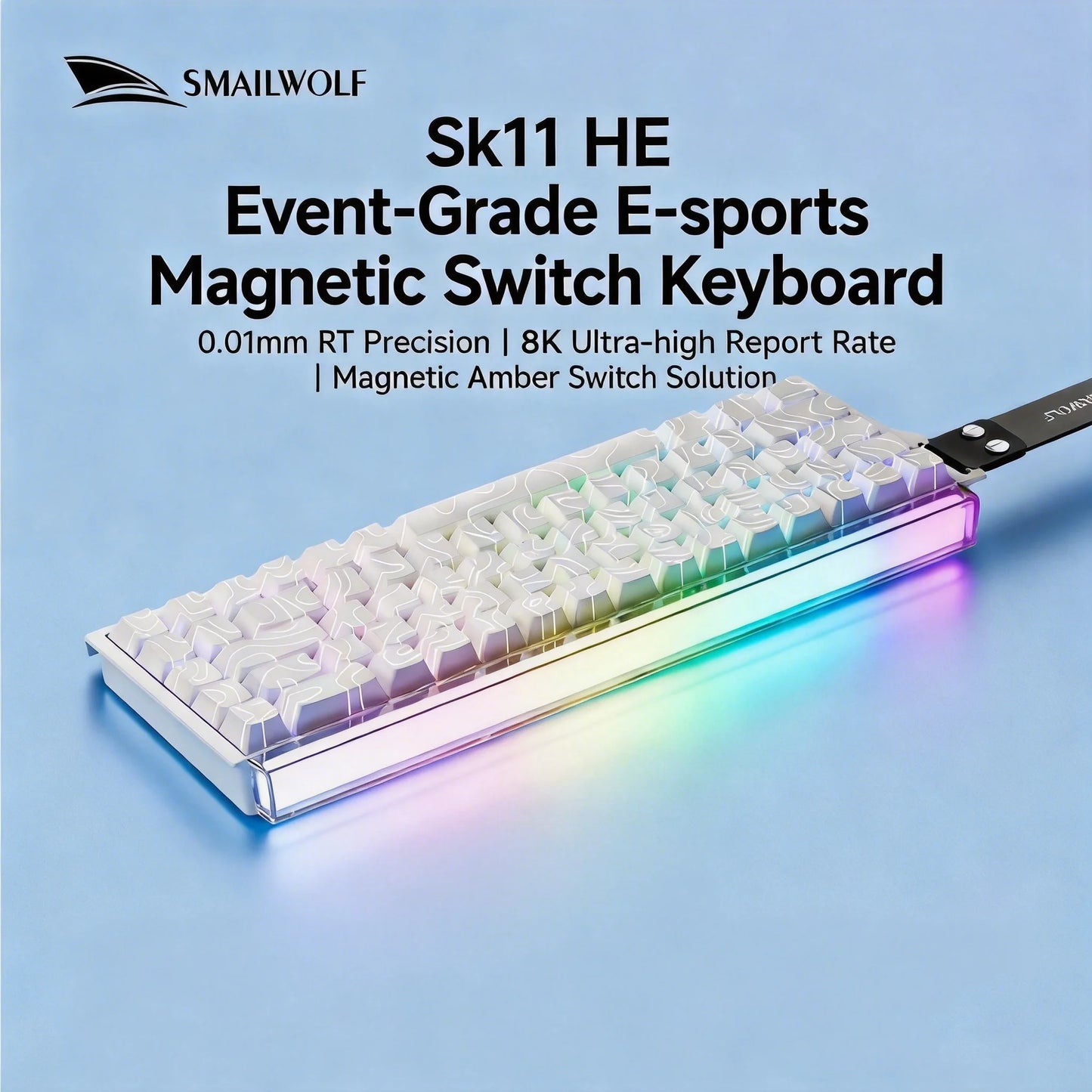 SMAILWOLF SK11 68HE Magnetic Switch Mechanical Keyboard, 68% Wired Gaming Keyboard with Rapid Trigger, 8K Polling Rate, 0.01mm Adjustable Actuation for Esports & PC