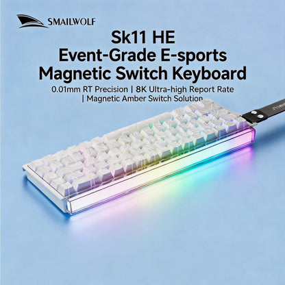 SMAILWOLF SK11 68HE Magnetic Switch Mechanical Keyboard, 68% Wired Gaming Keyboard with Rapid Trigger, 8K Polling Rate, 0.01mm Adjustable Actuation for Esports & PC