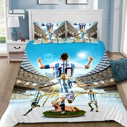Football Star M-messis Duvet Cover Pillowcase Bedding Set Adult Boy Girl Bedroom Decoration Children Single Double Large Size