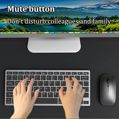 Teclado inalámbrico de doble modo Bluetooth 5.0 y 2,4 GHz, recargable, con 102 teclas; teclado inalámbrico multidispositivo para MacBook, ordenador portátil, tableta y PC