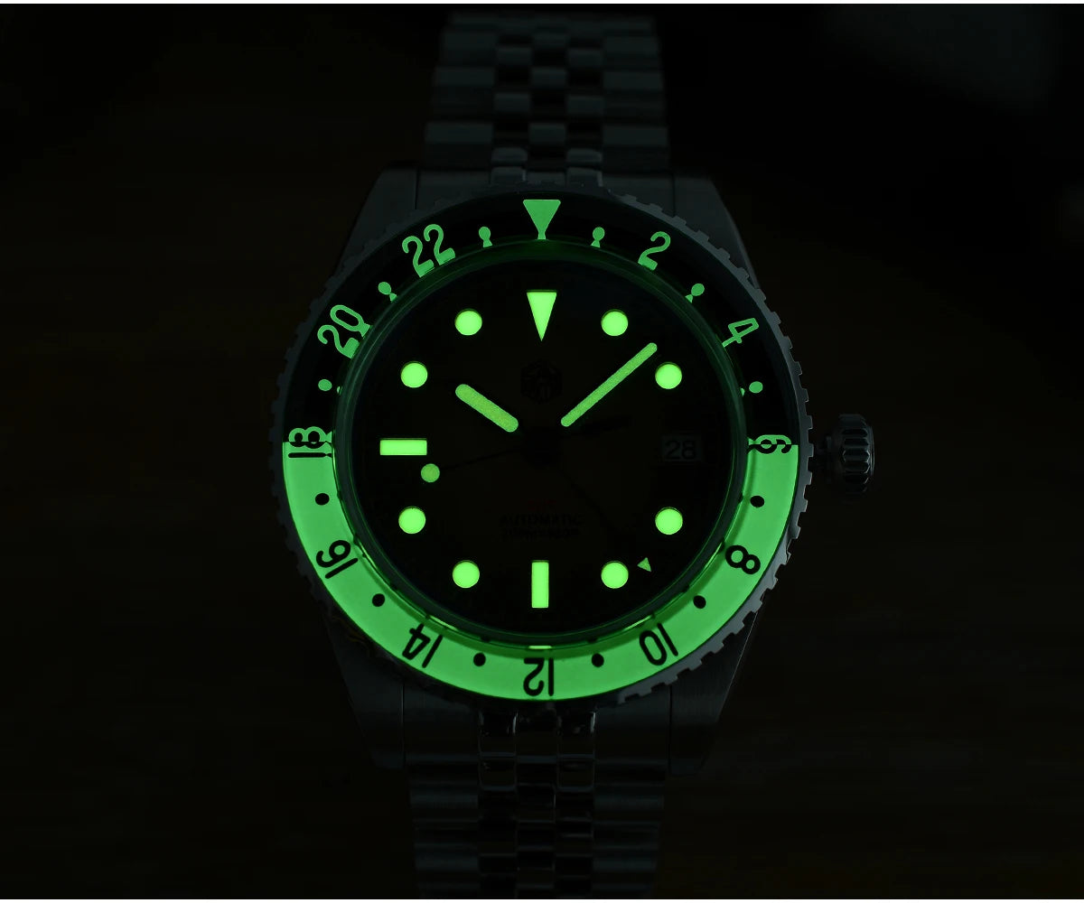 San Martin 2025 Men's Watches Retro NH34 GMT Sandwich Dial 40mm Bidirectional Sapphire Bezel Luxury Sports Watch 20Bar SN0134