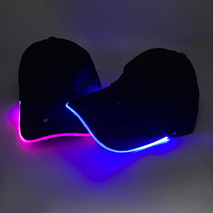 Cappello per adulti con LED e fibra ottica, cappellino alla moda, cappello di tendenza per discoteca, concerti, balli in maschera, eventi all’aperto e divertimento, cappello rap estivo