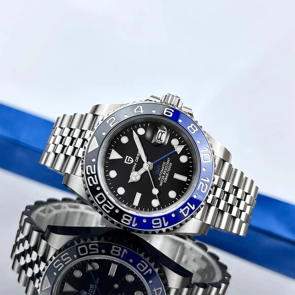PAGANI DESIGN 40MM GMT Watches for Men Luxury Sapphire AR Mechanical Watch Ceramic Bezel Automatic 100M Waterproof Gift watch