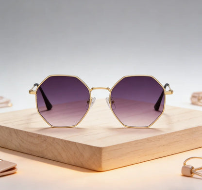 Luxury Square Sunglasses Man Woman Fashion Small Frame Polygon Sun Glasses Metal Vintage Retro Brand Octagon Gafas De Sol UV400