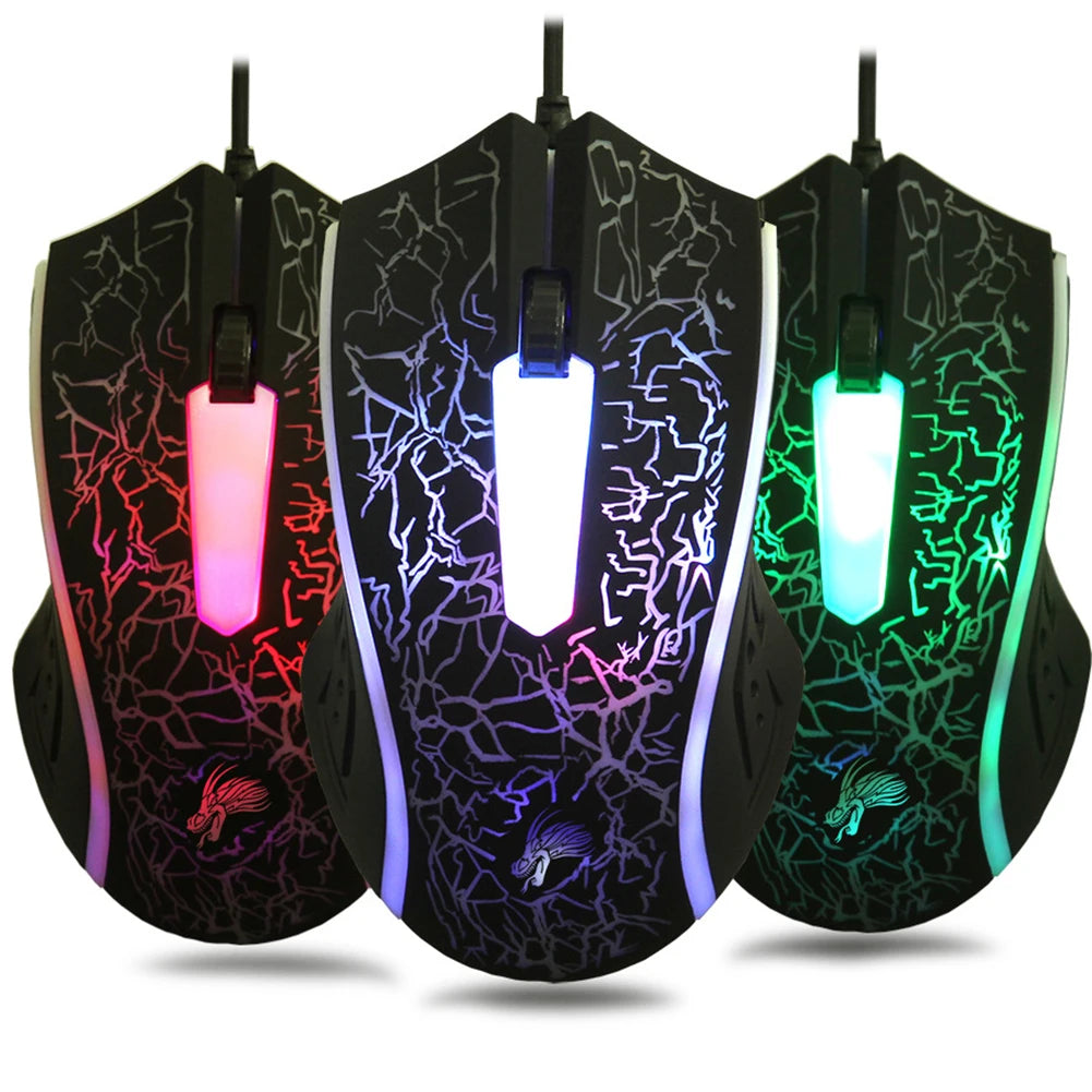 USB Wired Gaming Mouse RGB LED 2400 DPI Professional Gaming Mouse, Ergonomic USB Wired Gaming Mouse for PC, Laptop, Dota 2 & LOL