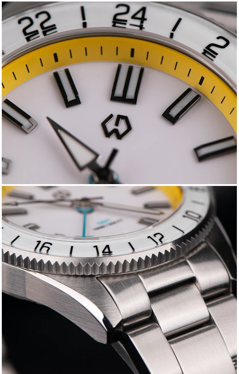 WSD9025 New man's Automatic Watch Quartz Swiss Movement BGW9 Luminous Bezel 4-Pin GMT 150 Meters Waterproof Diving