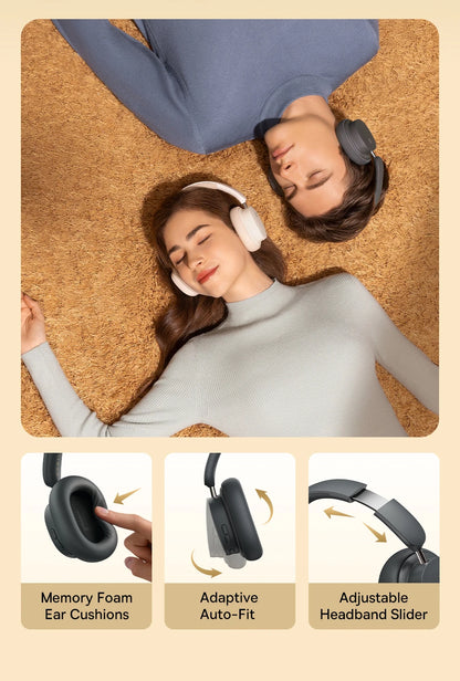 Auriculares inalámbricos Bluetooth 5.3 circumaurales Baseus – Diafragma HiFi de 40mm, auriculares plegables con 70H de reproducción y audio espacial