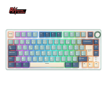 RK R75 Royal Kludge Wired Mechanical Keyboard 80 Keys 80% Gasket RGB Backlit Hot-swappable Gaming Keyboard with MDA PBT Keycaps