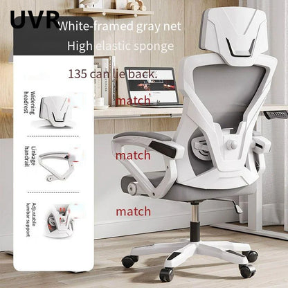 UVR Ergonomic Gaming Chair with Reclining Backrest, Breathable Mesh Office Chair, Adjustable Height Swivel Computer Chair for Work & Gaming