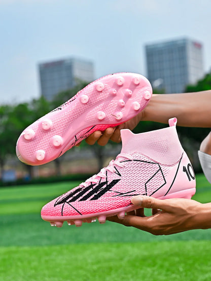 Nouvelles chaussures de football pour hommes, ultralégères, pour intérieur et extérieur, de haute qualité, à haute cheville, antidérapantes, chaussures de sport, futsal antidérapantes