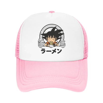 Goku Kid Ramen Dragon Ball Trucker Hat Men Women Vintage Anime Manga Hats Sports Cap Adjustable Polyester Baseball Caps Summer, Produit gaming premium Fraquane