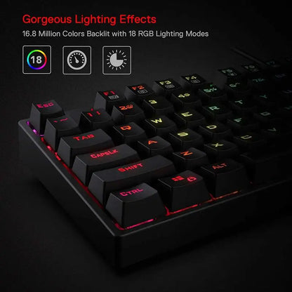 Redragon K582 SURARA RGB Mechanical Gaming Keyboard with 104 Keys, Red Switches, RGB Backlit Wired Gaming Keyboard for PC & Mac