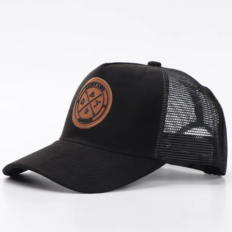 Sommer-baseballkasket i mesh til kvinder og mænd med bogstavpatch, snapback-kasket, afslappet, åndbar, unisex, street, hiphop, trucker-kasketter