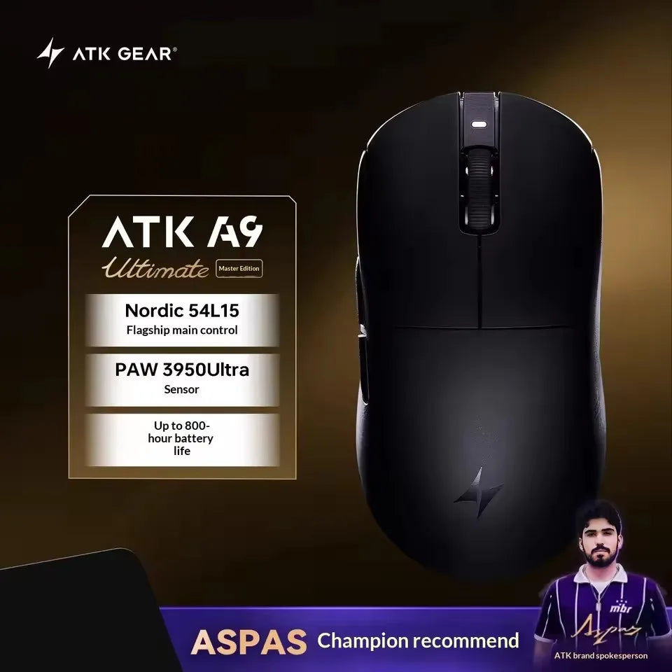 ATK Dragonfly A9 Wireless Gaming Mouse NearLink Tri-Mode Dual 8K Ultra-Lightweight Ergonomic Esports Mouse