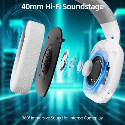 Auriculares gaming ATTACK SHARK L80PRO 3 en 1 – Auriculares Bluetooth inalámbricos de baja latencia con doble micrófono, sonido Hi-Fi de 40mm y conexión estable