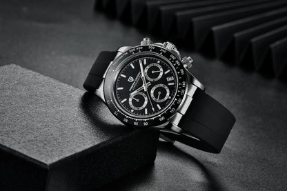 PAGANI DESIGN 1664 Luxury Automatic Mechanical Men's Watch VK63 movement AR Sapphire Crystal Rubber 100m Waterproof Men's Watch