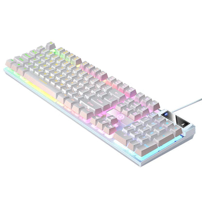YINDIAO Wired USB Gaming Keyboard with Backlight, 104-Key Ergonomic Gaming Keyboard for PC, Laptop & Desktop, RGB Gamer Keyboard for Office & Gaming