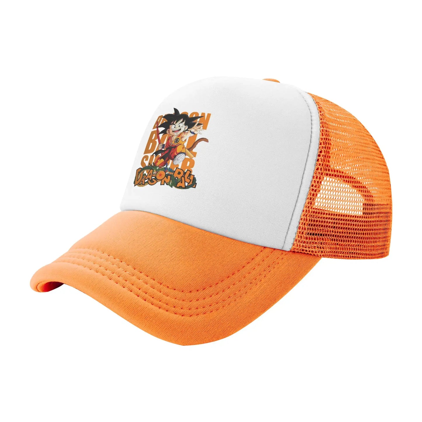 Produit gaming premium Fraquane, Dragon Ball Z Trucker Hat Super Saiyan Son Goku Hat Sun Hat Sun Caps Adjustable Snapback Caps Mesh Baseball Caps Wholesale New