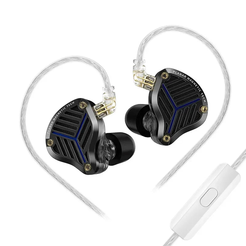 KZ PRX Planar Magnetic IEM Earphones – HiFi Bass In-Ear Monitor Headphones with Silver-Plated Cable