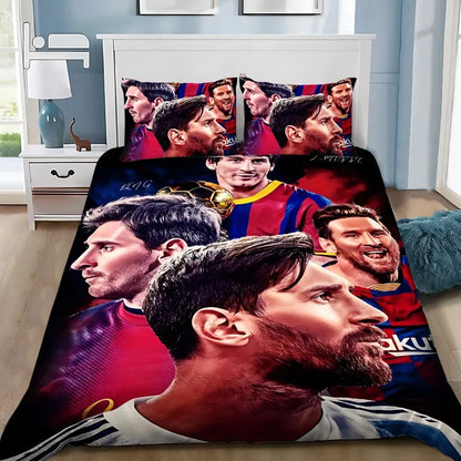 Football Star M-messis Duvet Cover Pillowcase Bedding Set Adult Boy Girl Bedroom Decoration Children Single Double Large Size