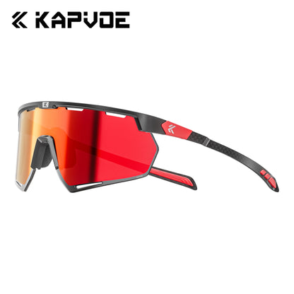 Kapvoe Real Carbon Fiber Cycling Glasses Sunglasses for Men Lightweight Photochromic UV400 MTB Bike Bicycle Sports Eyewear
