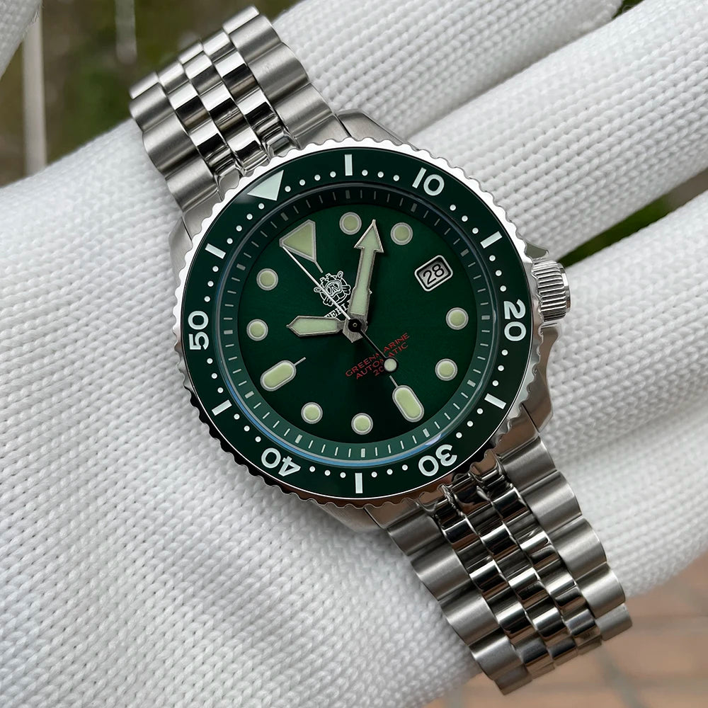Mechanical Watch For Men STEELDIVE SD1973 Japan NH35 Automatic Movement Ceramic Bezel 200M Waterproof Classic Dive Small Abalone
