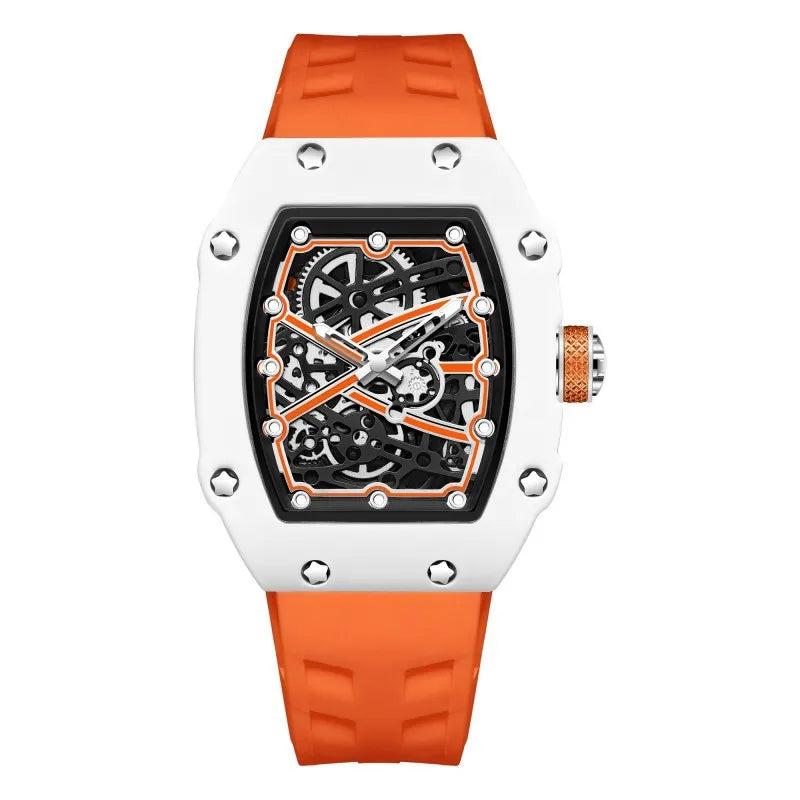 Tonneau Case Trendy Ultra-Thin Quartz Watch Men Creative Hollow Fashion Design Super Luminous Waterproof Personalize AAA Watch