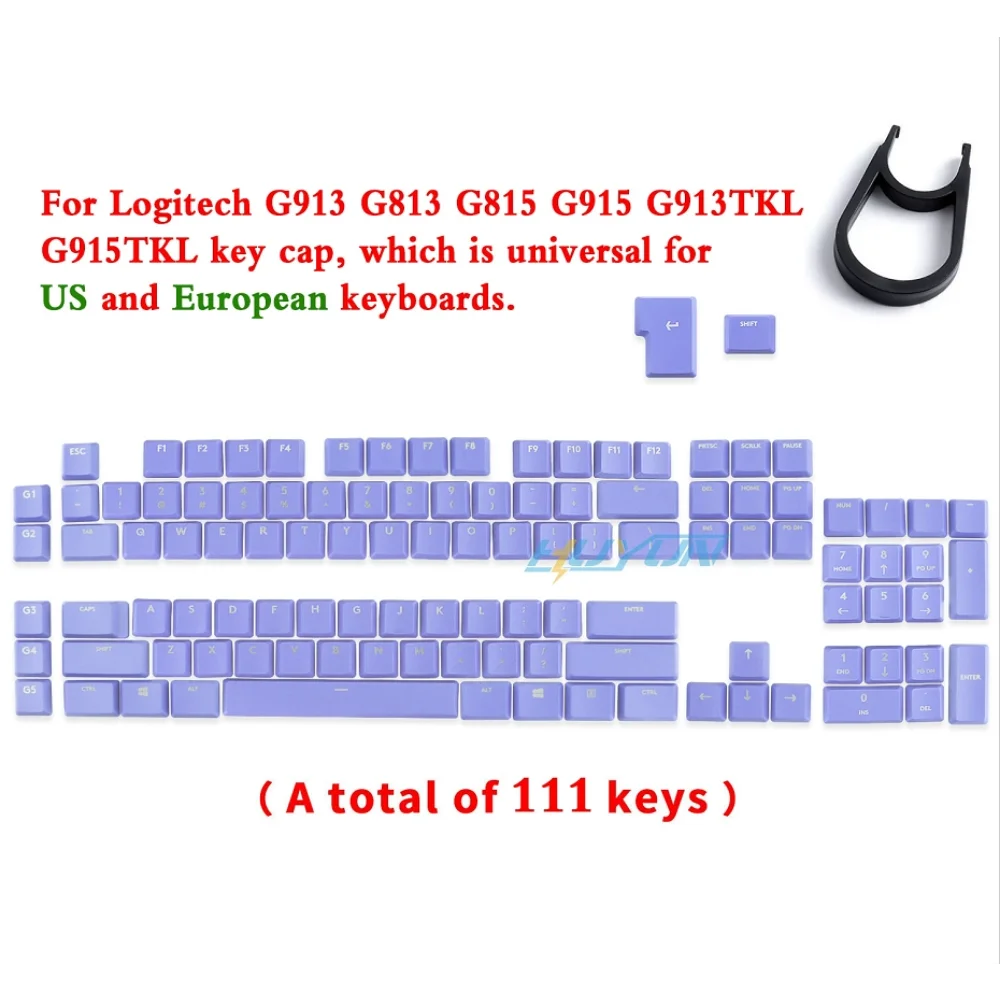 Wireless Gaming Mechanical Keyboard Keycaps Compatible with Logitech G913TKL G915 G813 G815 RGB Transparent Keyboard