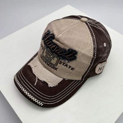 Korean Vintage Washing Men Women Baseball Hats Cotton Snapback Caps Embroidery New Versatile Fashion Letter Leisure Distress