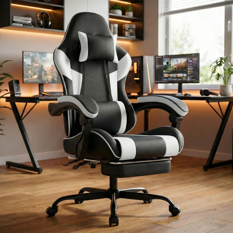 Ergonomic Gaming Chair Office Chair with Breathable Fabric, 360° Swivel Desk Chair, Adjustable Height Computer Chair with Lumbar Support
