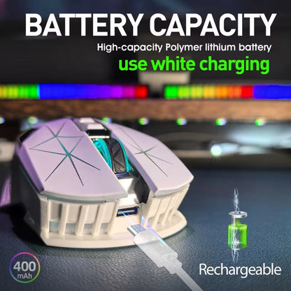 Wireless Gaming Mouse 2.4G Rechargeable Gaming Mouse with RGB Breathing Light, 2400 DPI, 6 Buttons, Instant Response Wireless Mouse for PC, Laptop & Gaming Switch