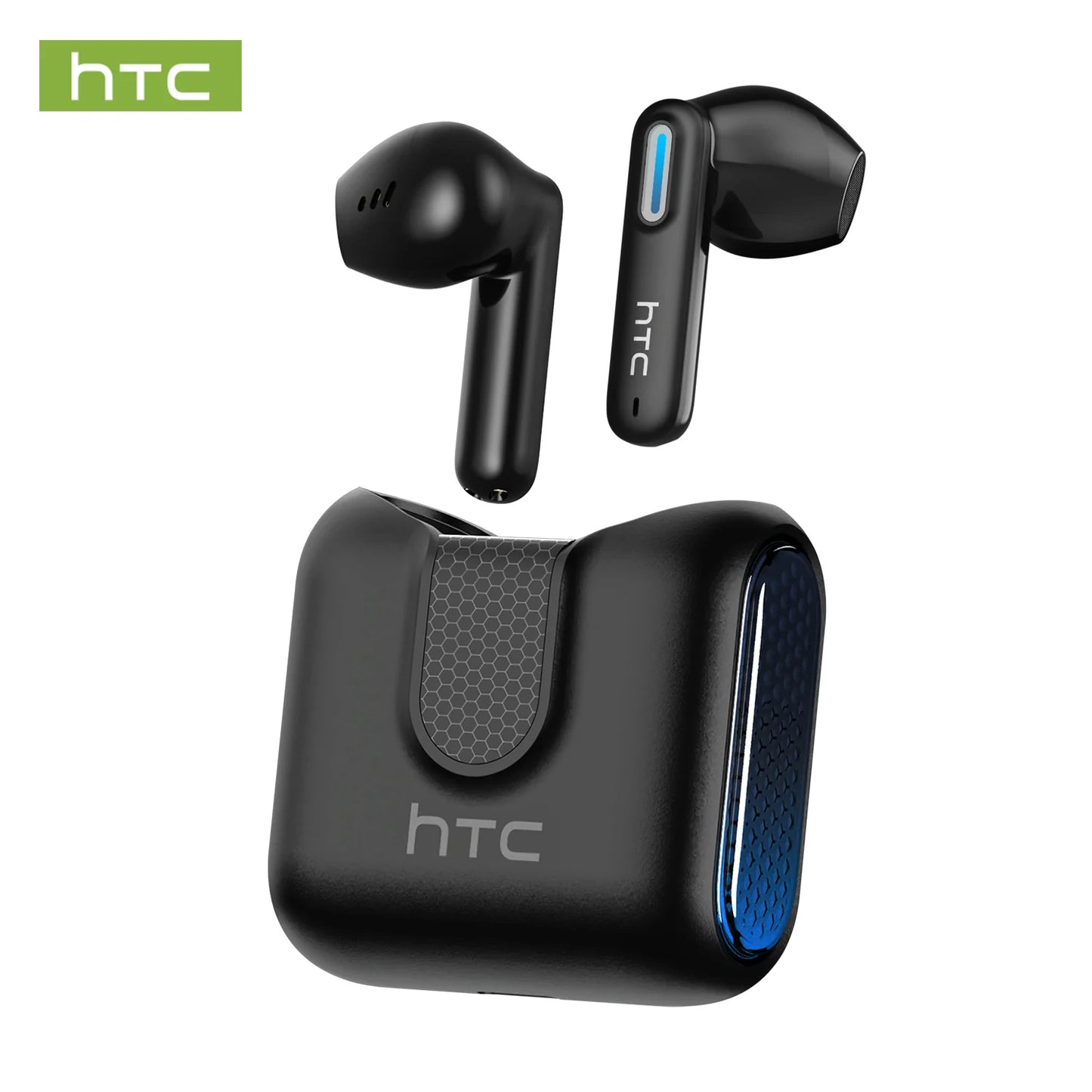 HTC NE49 Bluetooth 6.0 True Wireless Earbuds Gaming Headphones with HiFi Deep Bass, IPX5 Waterproof Bluetooth Earbuds, Low Latency Wireless Earphones