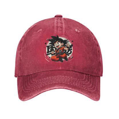 Produit gaming premium Fraquane, Goku Anime Dragon Ball Men Women Baseball Caps Distressed Denim Hats Cap Vintage Outdoor Running Adjustable Fit Headwear